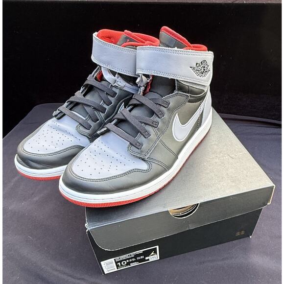 Nike Air Jordan 1 High FlyEase Black Cement Grey CQ3835 Mens Size 10 Mint! Used main image 10
